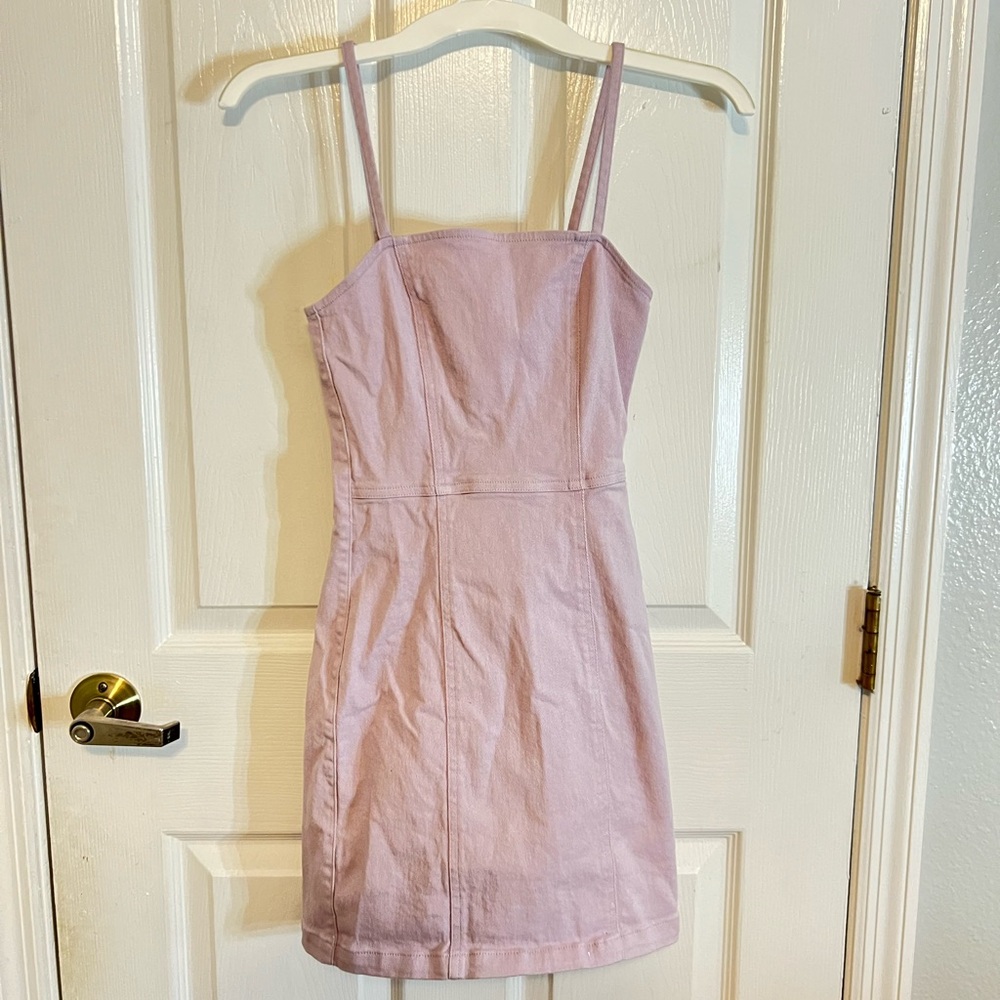 purple bodycon denim dress